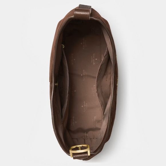 ♠️Kate Spade 454 Suede Large Shoulder Bag, Hot Fudge Chocolate Brown NEW NWT - Picture 3 of 5